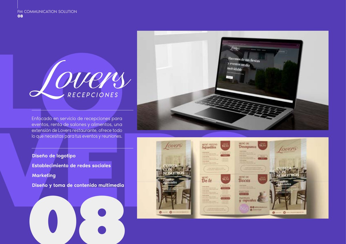 Lovers Recepciones — diseño izquierda
